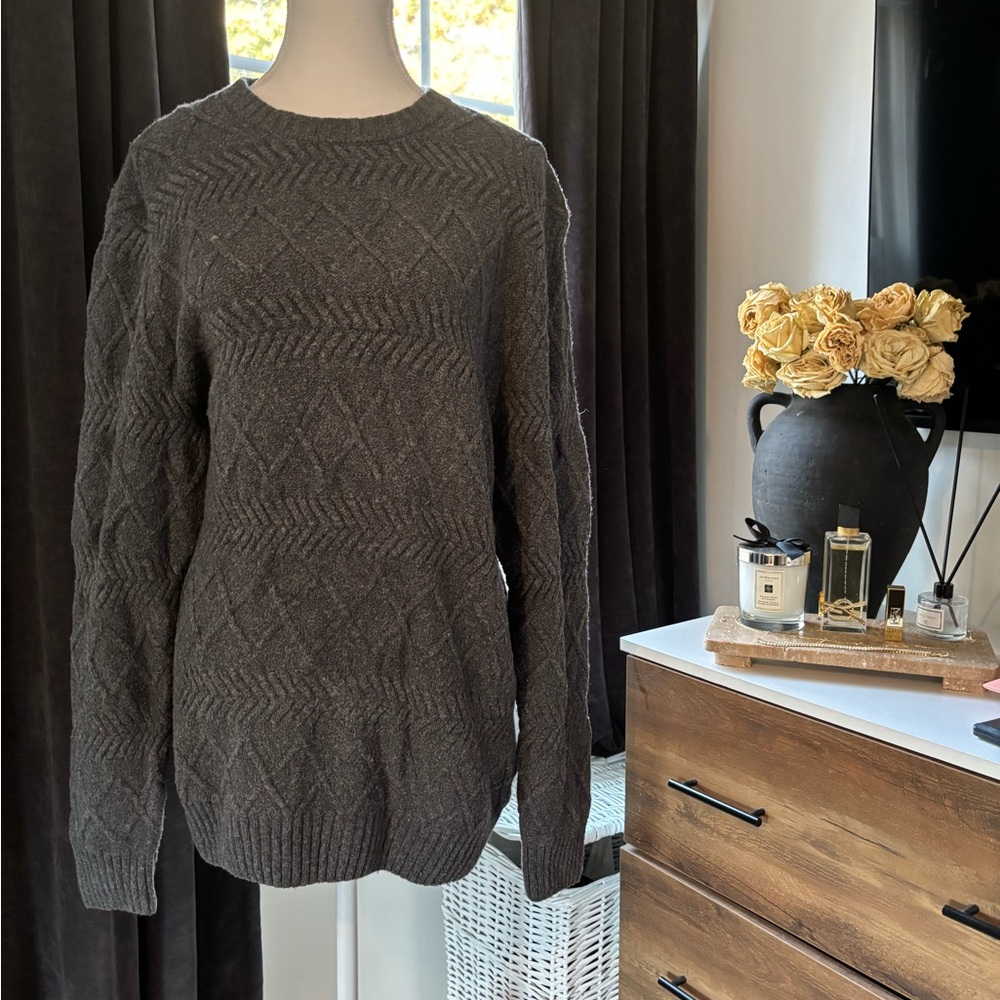 William Rast Gray Cable Knit Sweater